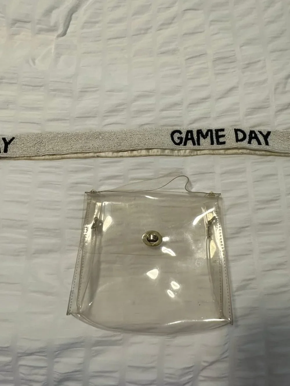 Clear Game Day Purse with Beaded Strap